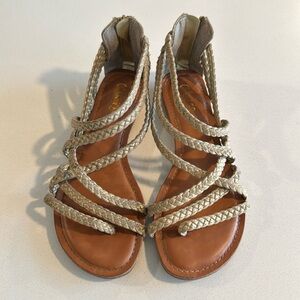 Carlos Santana sandals, gladiator, gold sparkle, spring/simmer, Size 7.5, sandle